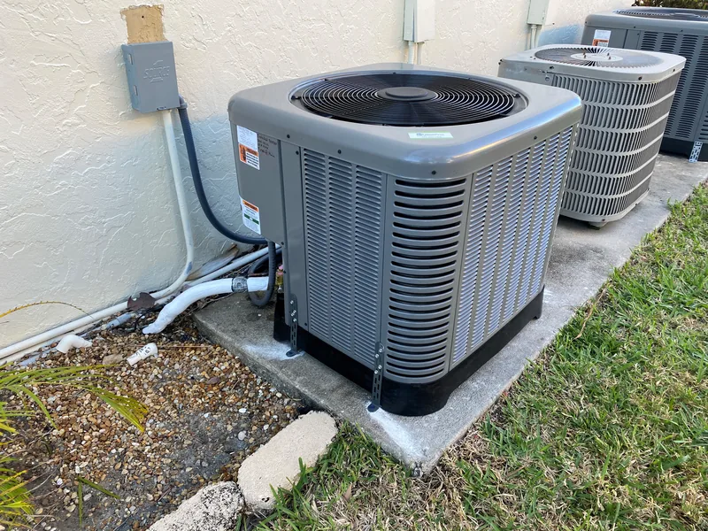 Dual condenser AC installation in Southwest Florida