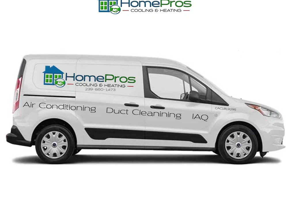 HomePros Cooling & Heating branded service van serving Southwest Florida