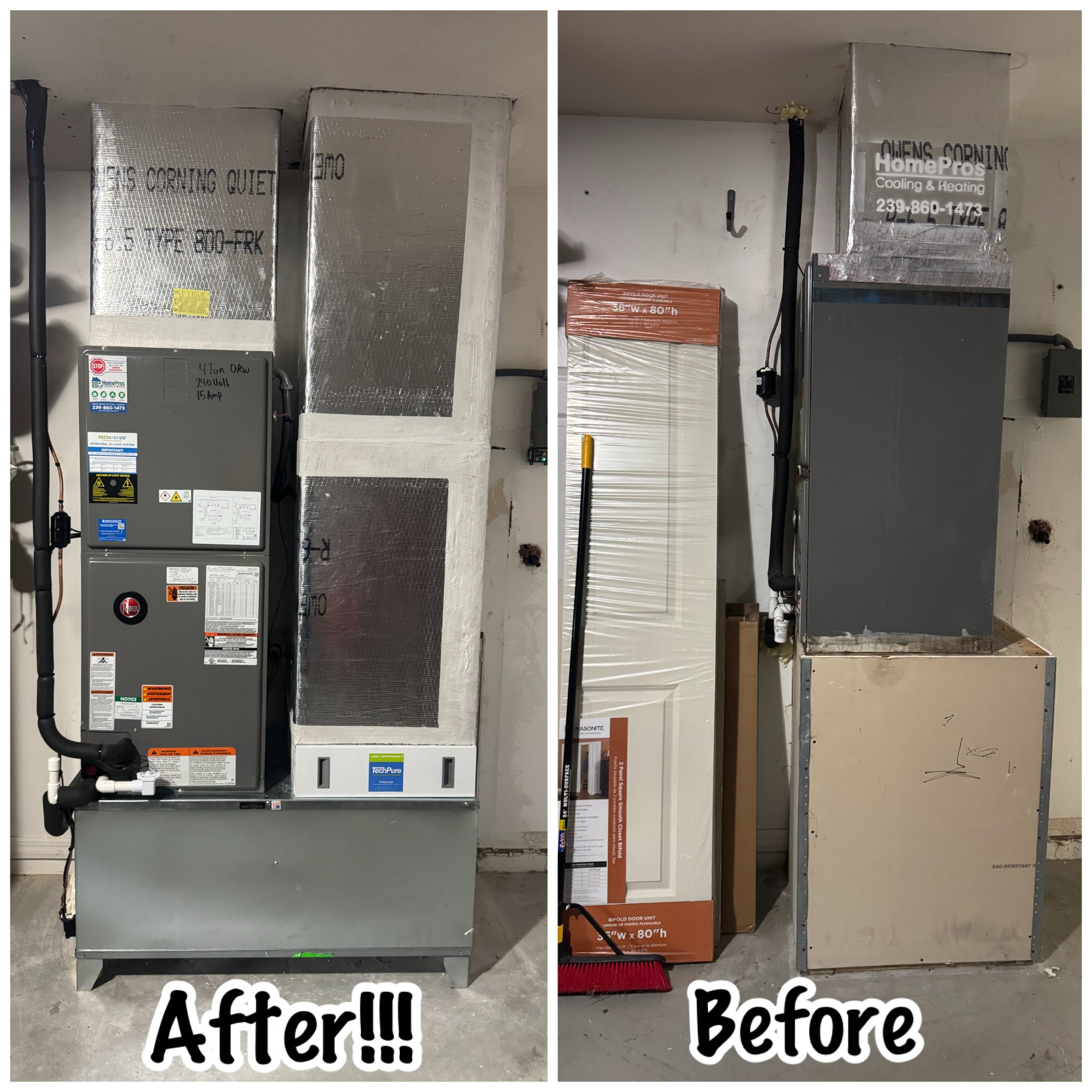 Ruud System Before and After Installation